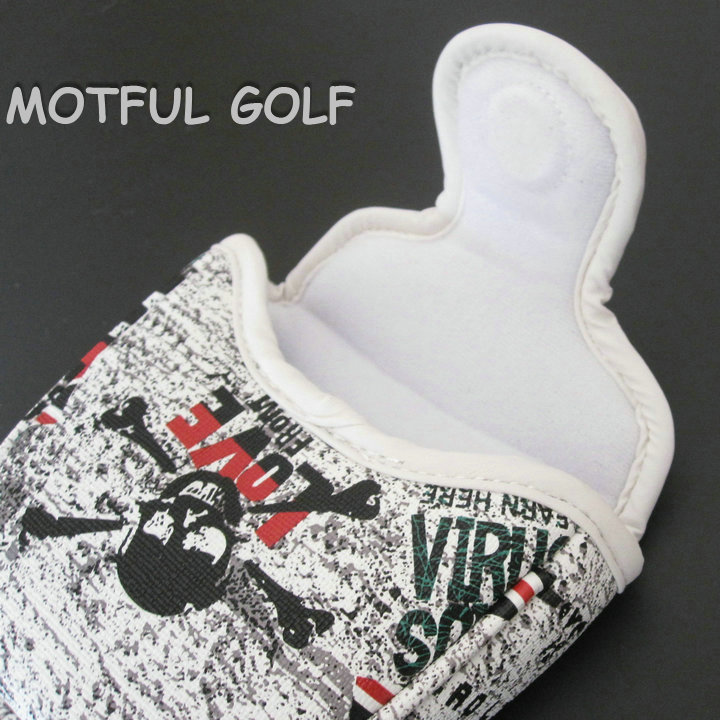 Semicircle Golf Putter Headcover Putters Head Cover PU Covers union jack SKULL printed cover half round