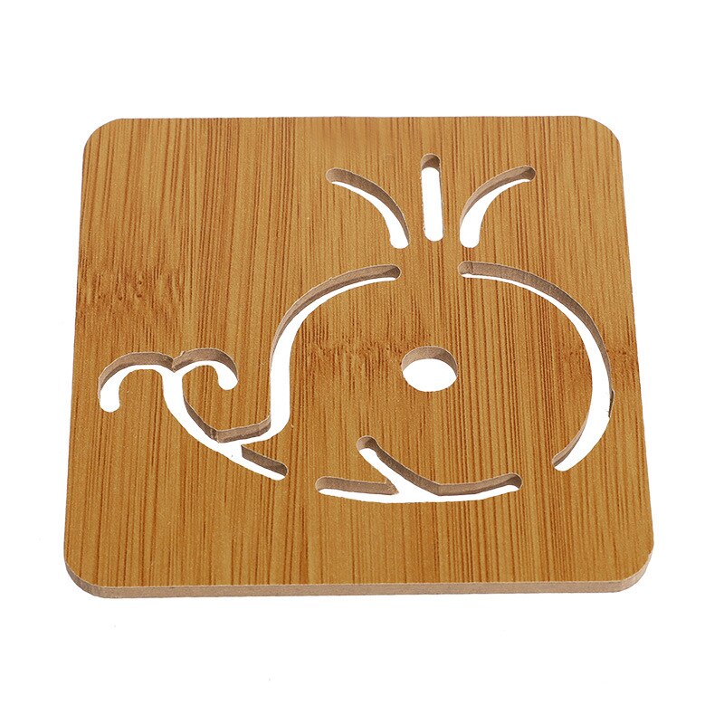 Alfombrilla de madera de dibujos animados para el hogar, tapete aislante antideslizante para mesa, tapete para olla, posavasos para té, tazón, almohadilla, posavasos, accesorios de cocina: cc