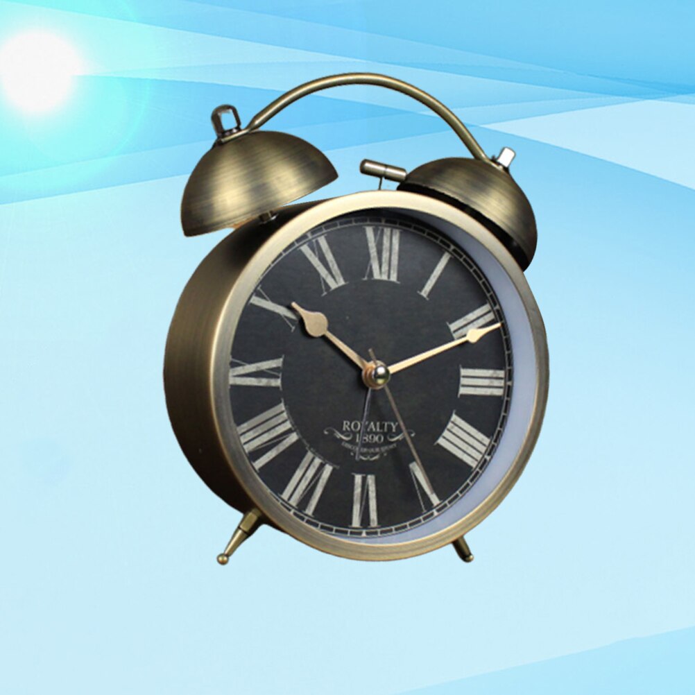 1pc Alarm Clock Practical Retro Metal Table Clock Alarm Clock Table Alarm for Friends Family