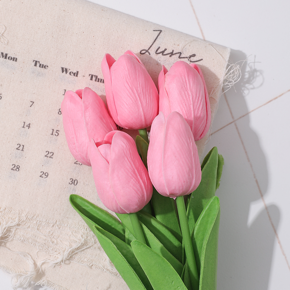 5/10 pçs tulipa flores artificial buquê de tulipa pe espuma flor falsa para cerimônia de casamento decoração casa jardim buquê decoração