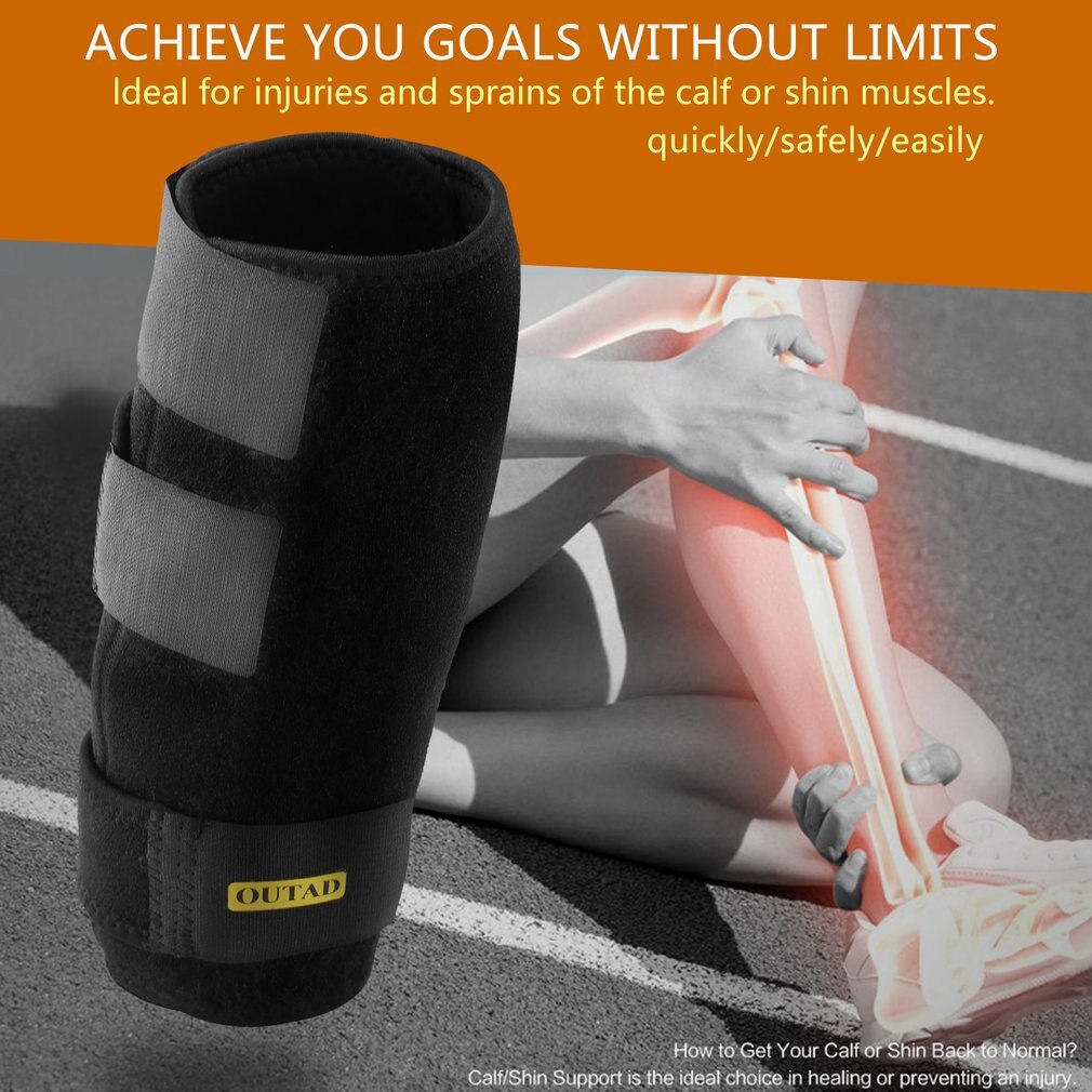 Outad Kalf Brace Verstelbare Neopreen Shin Spalken Been Compressie Wrap Ondersteuning Voor Getrokken Kuitspier Pijn Gescheurd Kalf Letsel