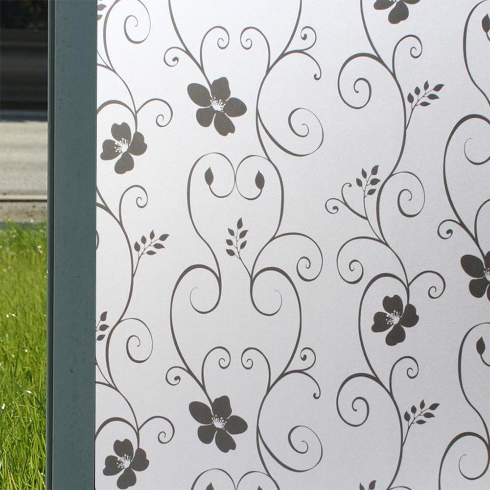 Kuulee 2mx 45cm pvc vanntett frostet glass film klistremerke til baderomsvindu privat privatliv: M016