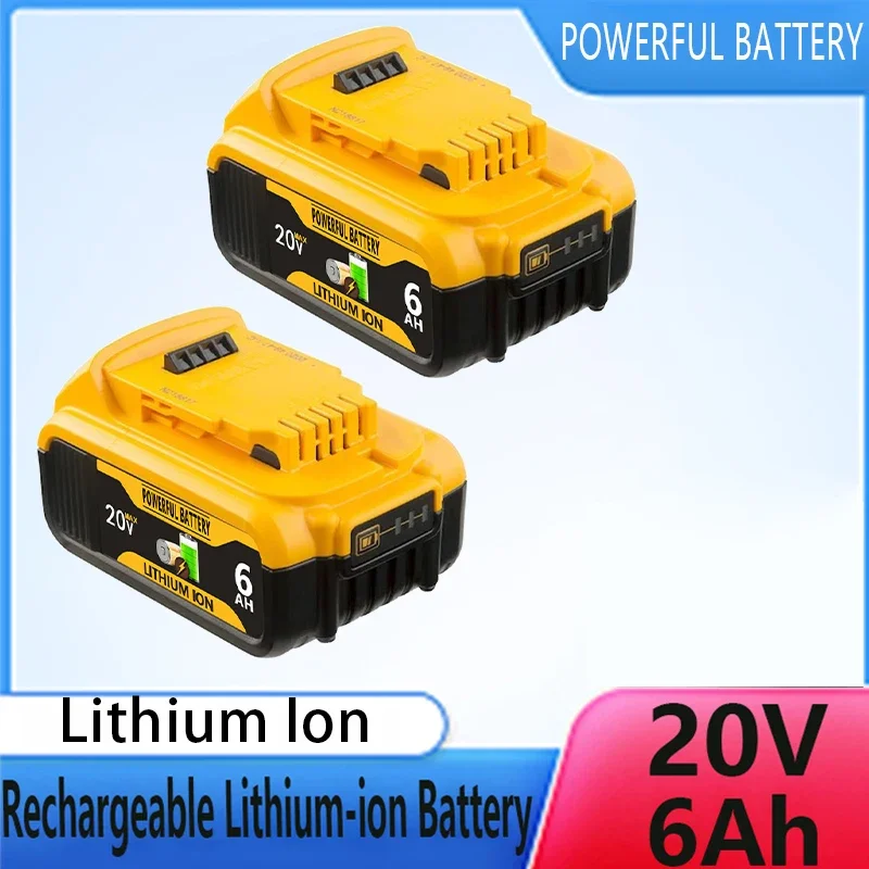 For Dewalt 20V 6Ah MAX Power Tools Replacement Battery DCB180 DCB185 DCB184 DCB200 DCB203 Rechargeable Lithium-ion Battery