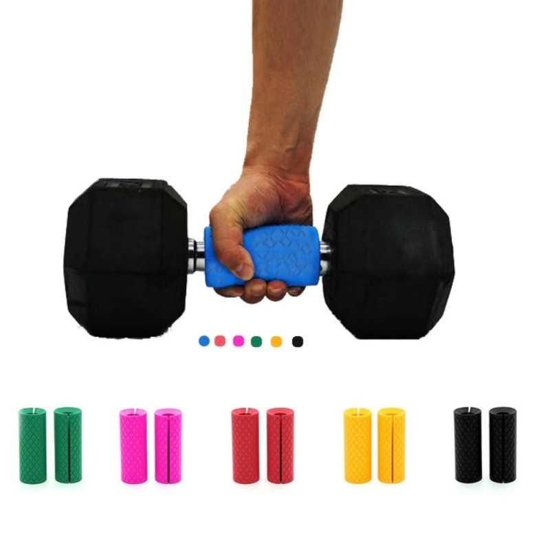 Håndvægte barbell greb tykt stang fedt håndtag pull up vægtløftning støtte silikone skridsikker beskyttelsespude til fitness  ah01