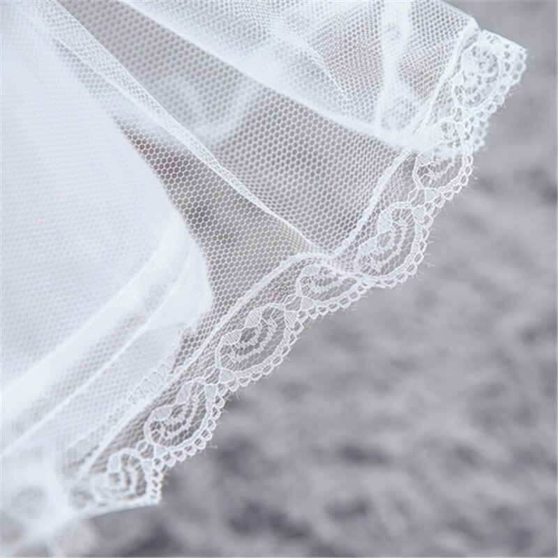 Wit Kinderen Petticoat Een Laag Rok Kids Lace Trim Bloem Meisje Onderrok Elastische Taille Trekkoord voor Een Maat Meisjes Dragen