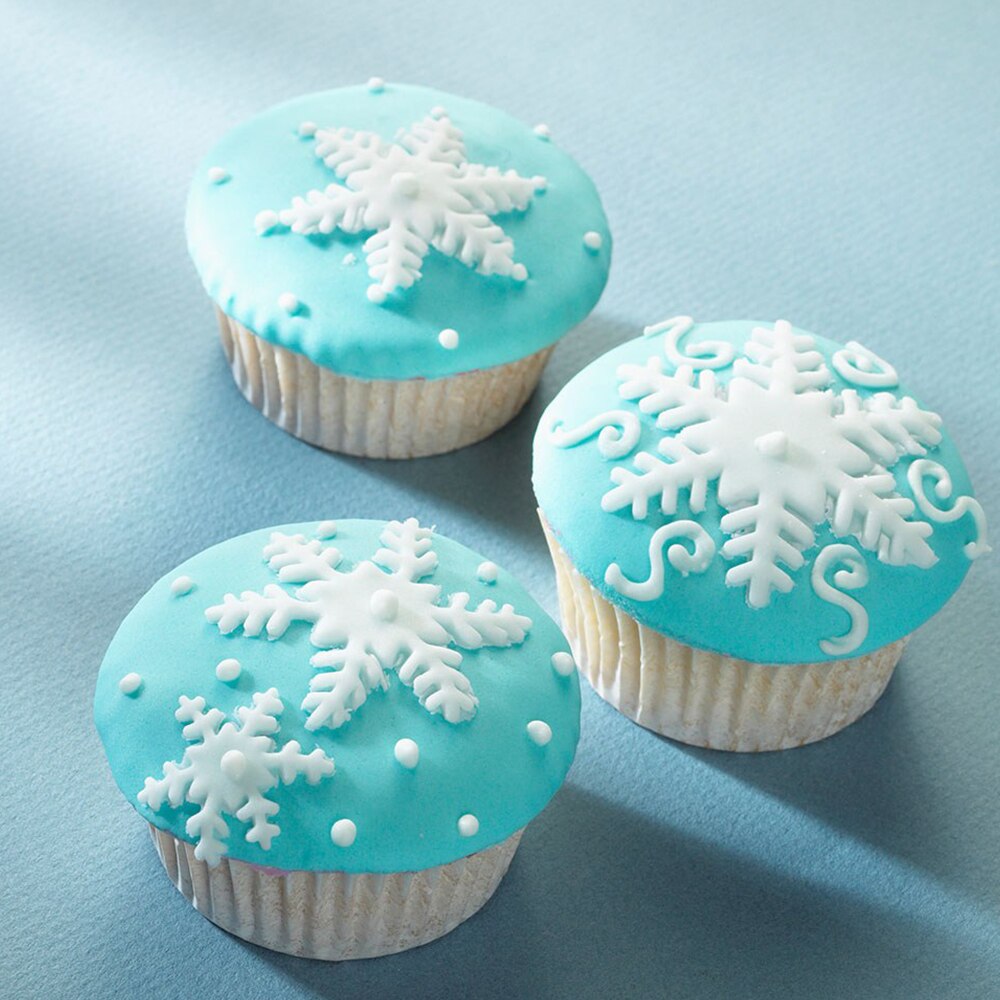 3 stuks/set kerst sneeuwvlok fondant cupcake taartdecoratie zuiger suikercraft uitsteker suiker snoep bakvorm gereedschap