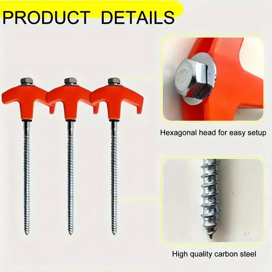 4 Stuks Outdoor Tent Nail 20/25/30 Cm Schroef Anker Stakes Haringen Schroef In Tenten Peg grond Nagels M8 Koolstofstaal Camping Trip Tent Peg