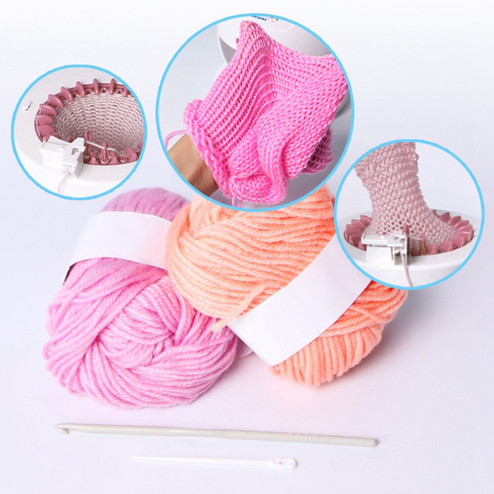 Máquina de tejer manual para adultos, telar de lana práctico, bufanda de mano, suéter, herramientas de tejer, accesorio de costura