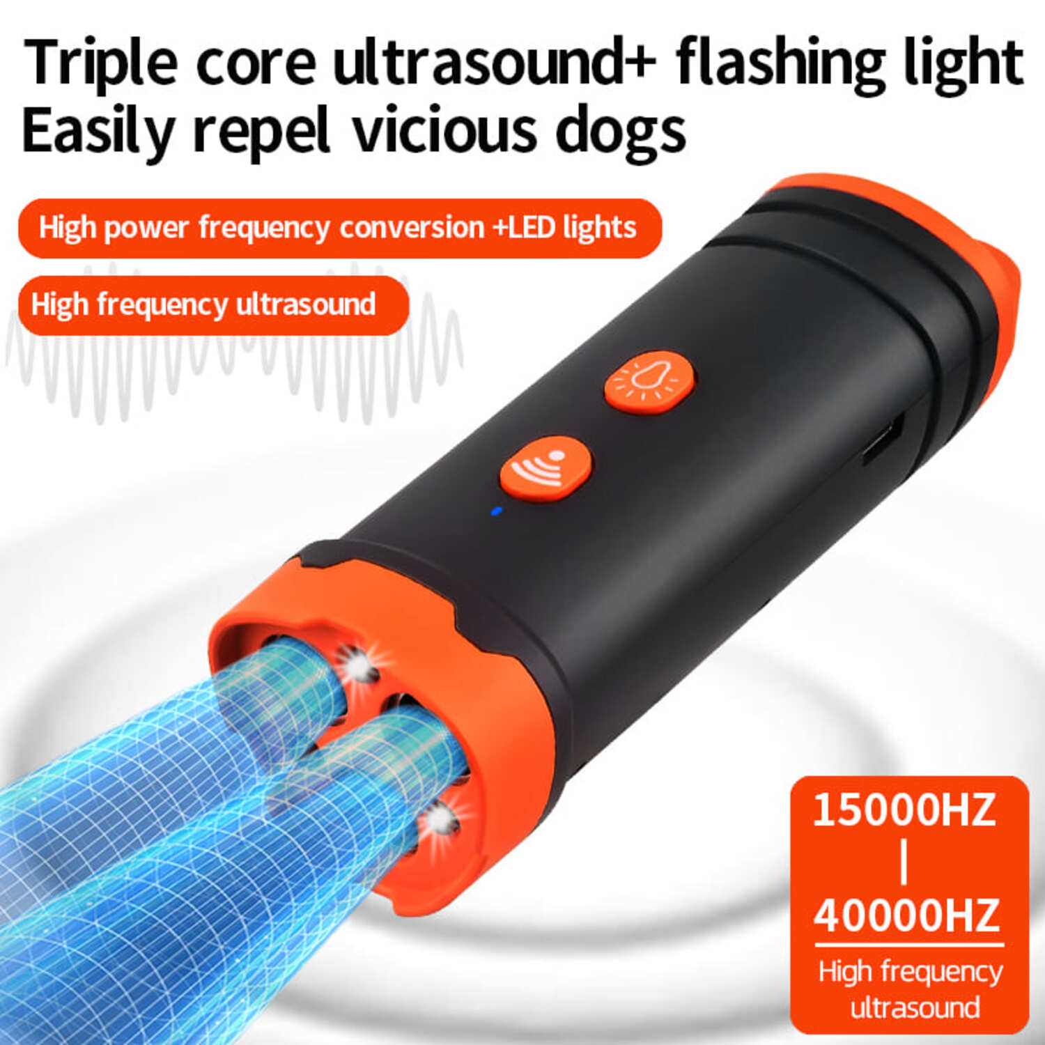 Ultrasonic Dog Bark Deterrent Device Stops Bad Behavior, Anti Barking Barking Silencer Long-Range Indoor Outdoor