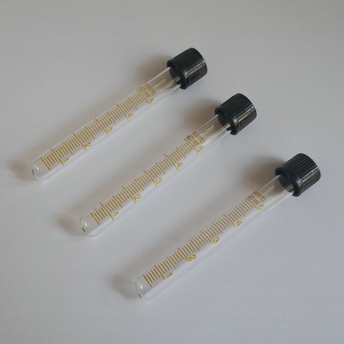 10pcs/lot 5ml Scale Line Screw Caps Graduated Glass Test Tubes Round Bottom centrifuge tube for School Laboratory
