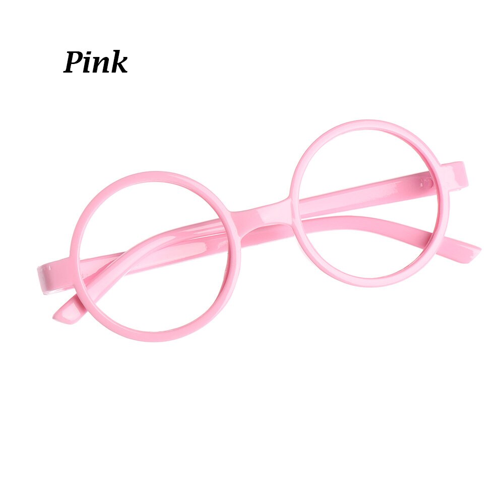 Transparent Eyewear Glass Round Metal Glasses Frame Spectacle Clear Lens Optical Baby Boys Girls Eyeglasses Photography props: pink-1