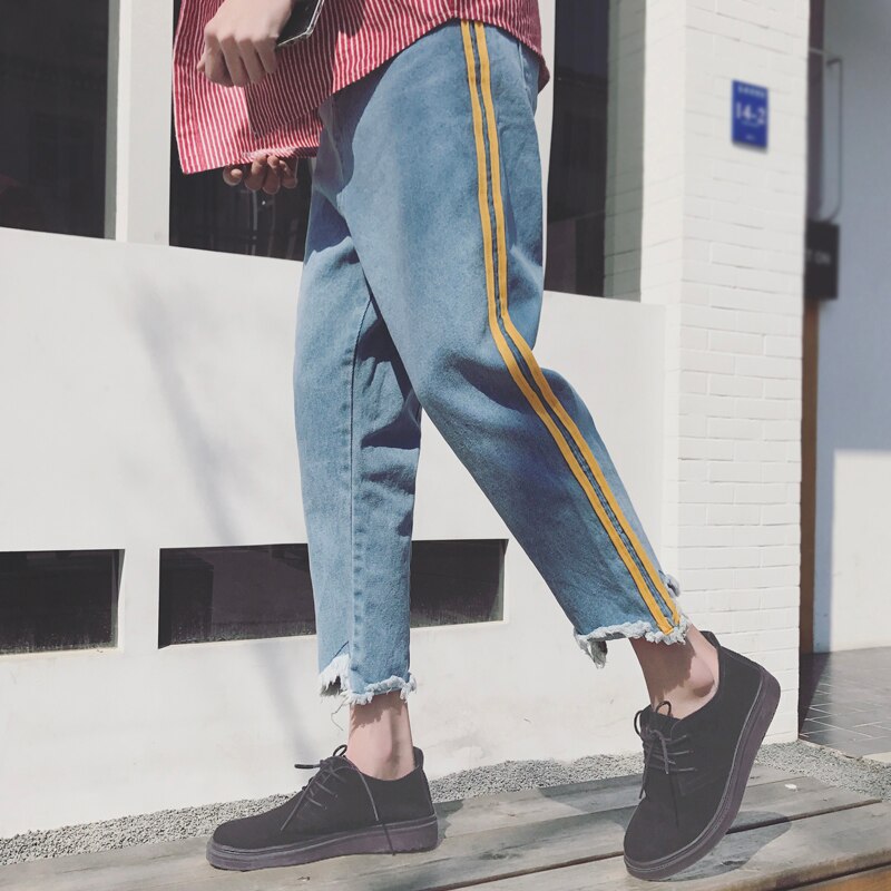 BLUE edge Ripped Biker Jeans Men Denim Super Skinny Famous Brand Slim in Casual harem Pants Scratched Trousers 2XL