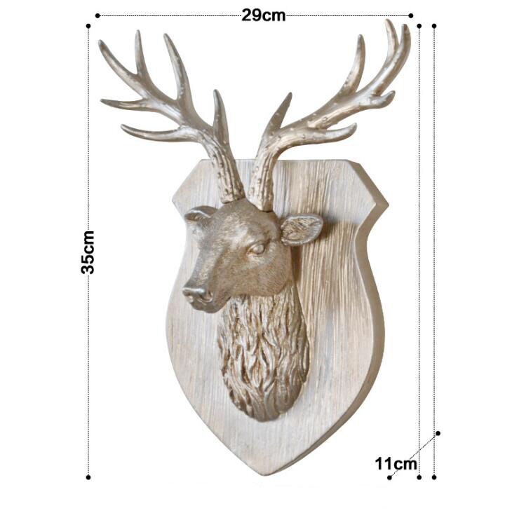 Amerikaanse dierenkop, gouden hertenkop, witte antilope 3d wanddecoratie, muurschildering, achtergronddecoratie, harskunst: G