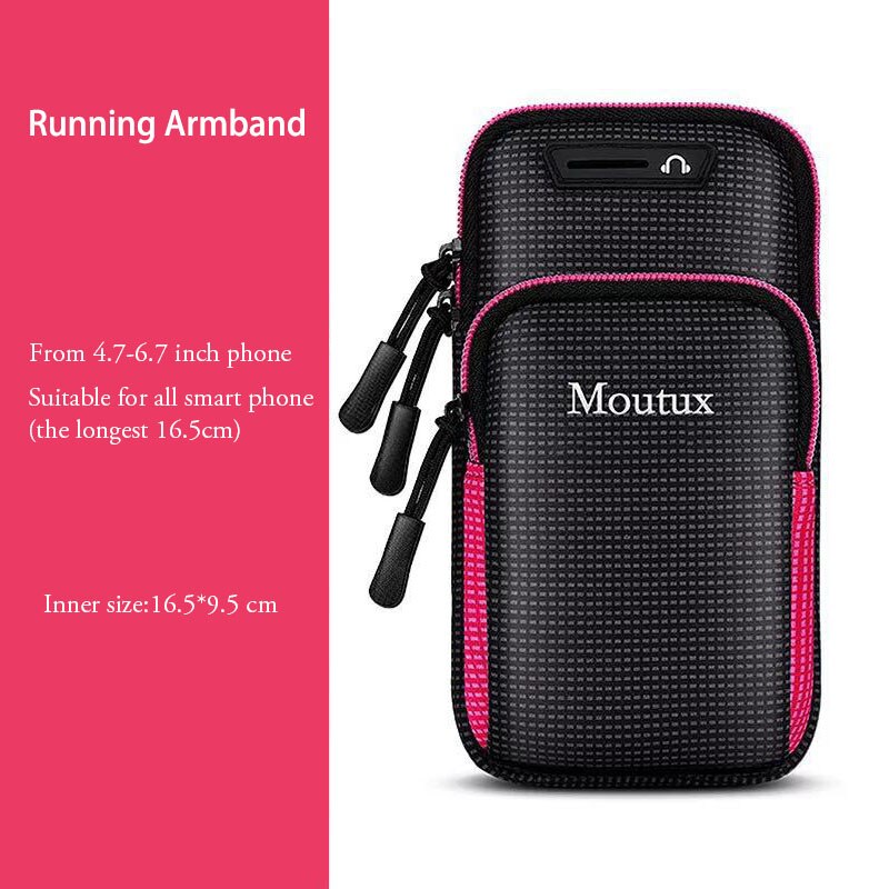 6.7 tommer mobiltelefon armbånd håndholder taske gym udendørs sport løbepose armbånd taske til iphone max 7 plus 8 xiaomi