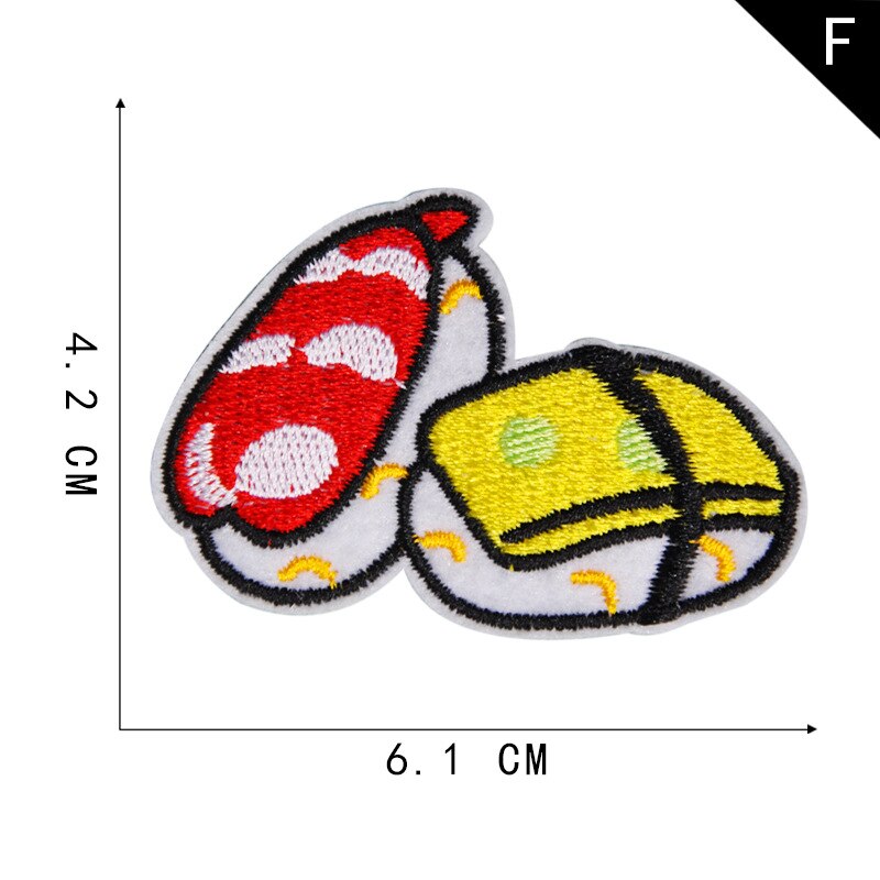 Octopus Sushi Pizza Borduren Patch Strijken Op Japanse Voedsel Leuke Applicaties Kleding Stickers Badges Voor Tassen Schoenen Plakboek: F