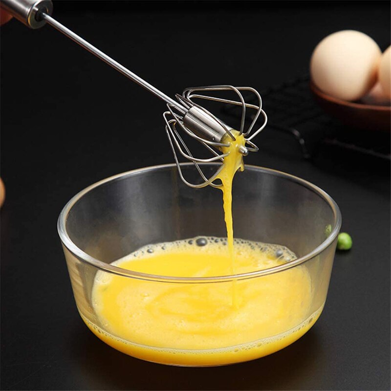 Semi-Automatic Egg Beaters Stainless Steel Egg Beater Blender Practical Hand Push Mixer Cooking Kitchen Utensil