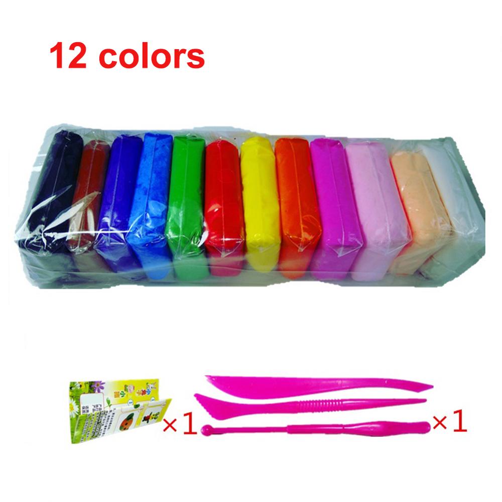12/24/36 Colors Air Dry Clay Super Light safe no-smell DIY Clay for Model Air Dry Clay Fun Art DIY Crafts for Kids: 12 colors