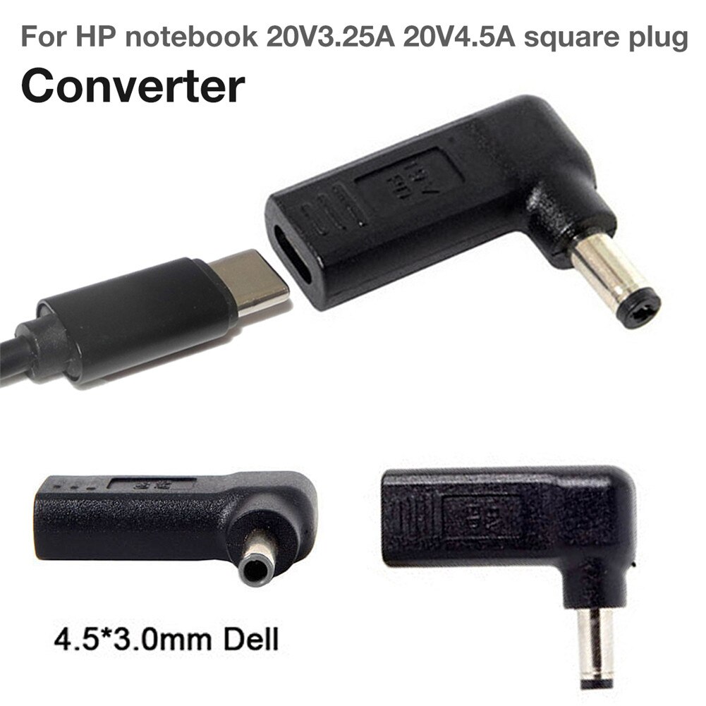 Laptop-ladegerät-adapter-konverter, weibliche dc-strombuchse, usb 3.1 typ c, usb -c 20 v 20 3.25a 4.5a 5.5mm quadratisch 7.4mm 4.0mm