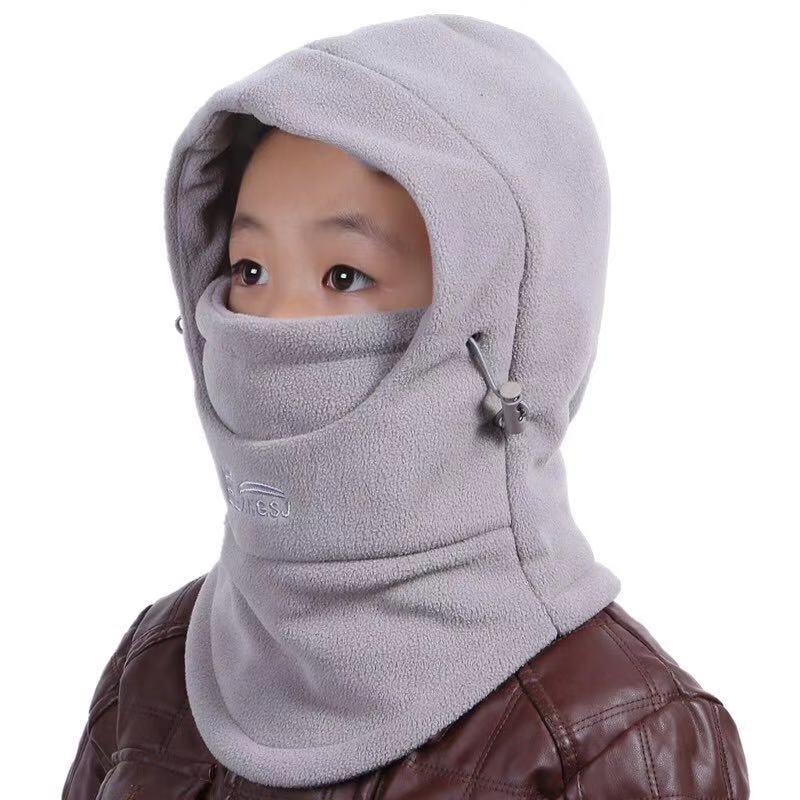 Hat winter children's bib hood double-thick thick cold warm hat children gril and boy go to school windproof cap