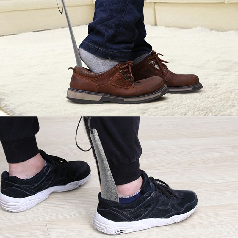 Stainless Iron Shoe Horns Shoehorn Lifter Flexible Sturdy Anti Slip Easy Handle Spoon Convenient Household Tool