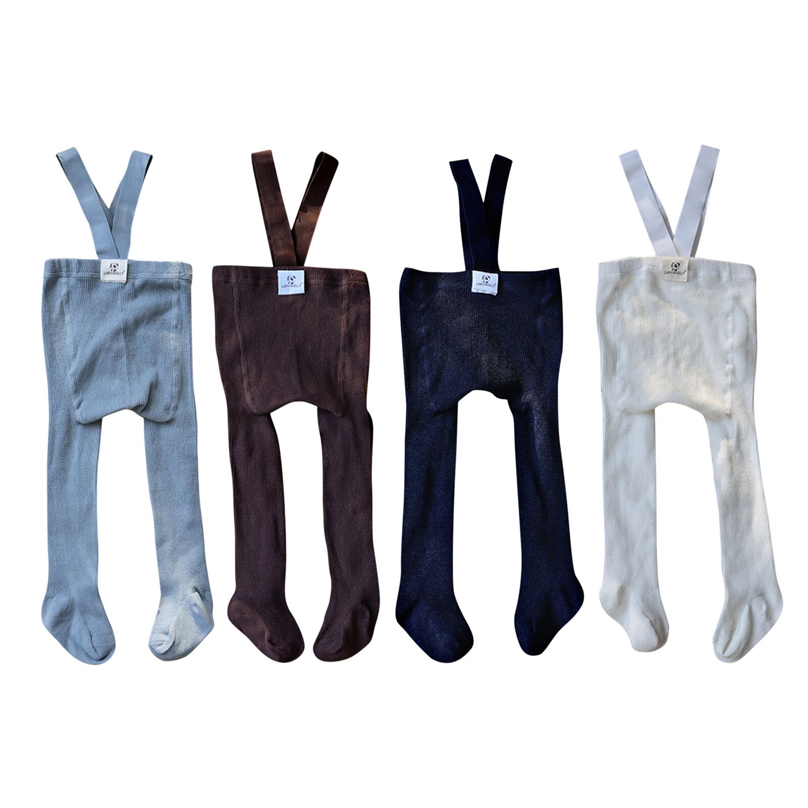 Bebé bebé tirantes acanalado medias primavera otoño bebé niñas lindo sólido alto cintura venda general Leggings 0-12M
