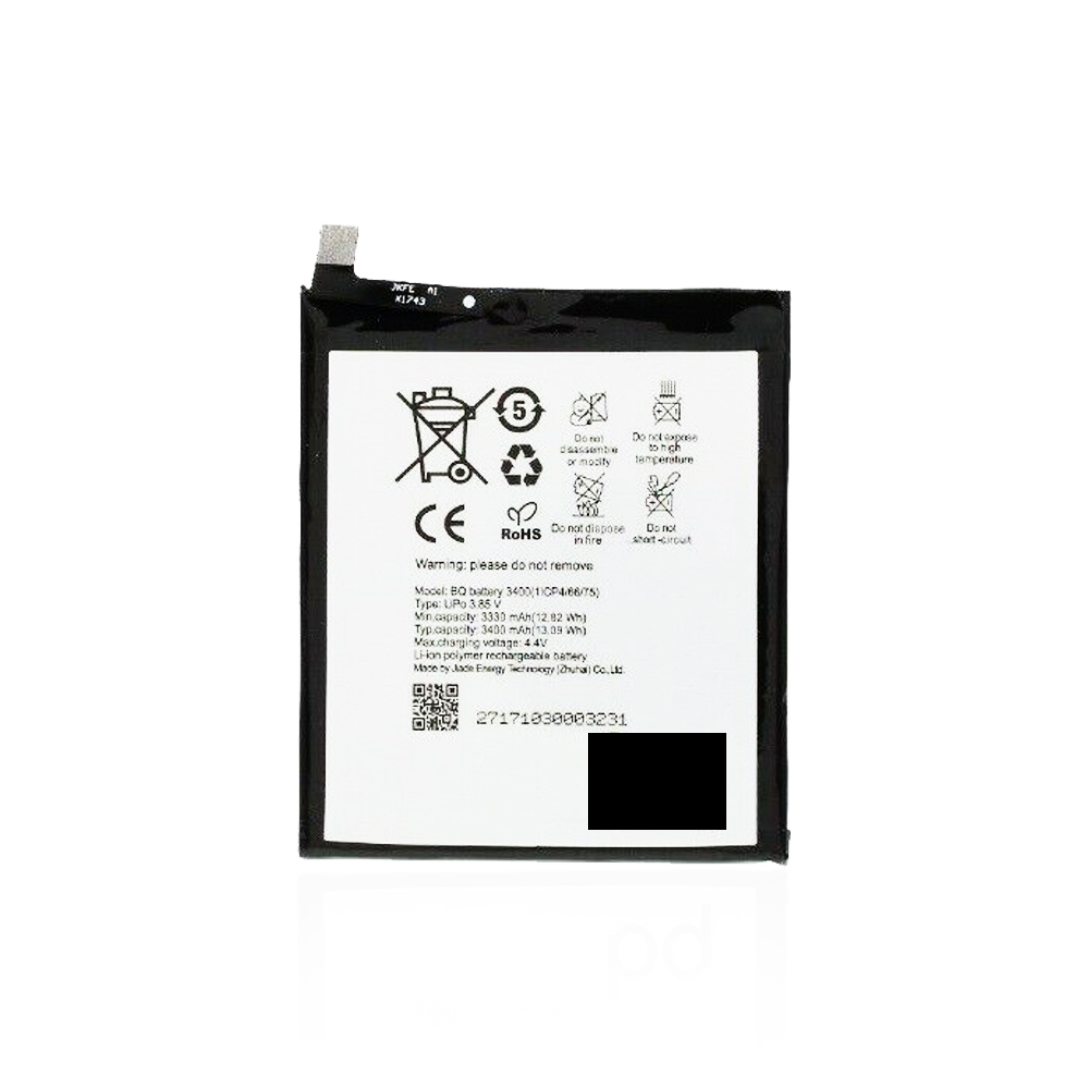 Compatibel Smartphone Interne Batterij Voor Bq Aquaris V Plus (3.8V, 3400 Mah, 1ICP4/66/75)