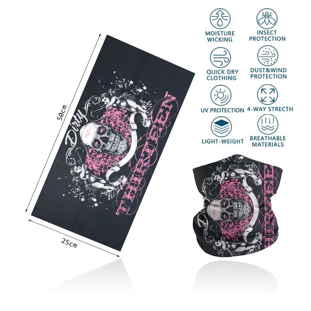 Ademend Schedel Halsbeenkap Voor Fietsen Wandelen Vissen Uv-bescherming Quickdry Zwart Bandana Mannen Vrouwen Art Printing Sjaal: Blauw