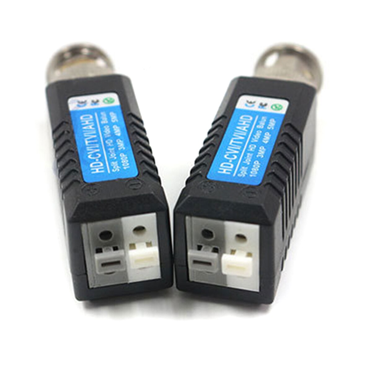 1 Pair Video Balun Passive Portable HD-CVI/TVI/AHD Split Joint HD Video Balun Transmitter