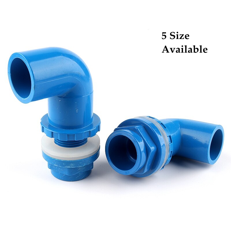 1pc 1/2"~1 1/2" PVC Pipe Fittings Aquarium Fish Tank 90 Degree Elbow Connector Overflow Thread Water Supply Accessories Joint