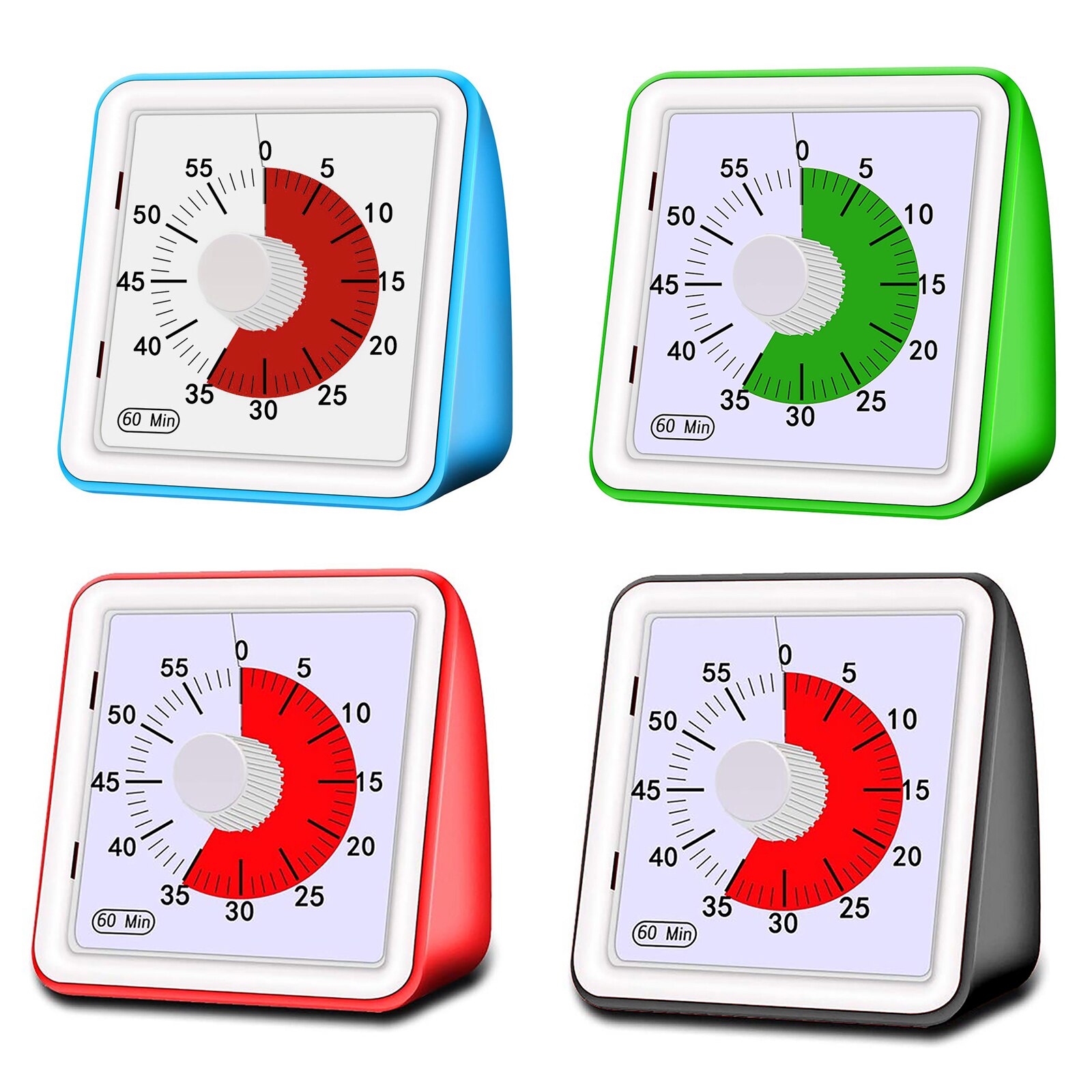 Temporizador de cocina analógico para adultos, dispositivo Visual silencioso de 60 minutos, cuenta atrás, herramientas de gestión de cocina, ajustable