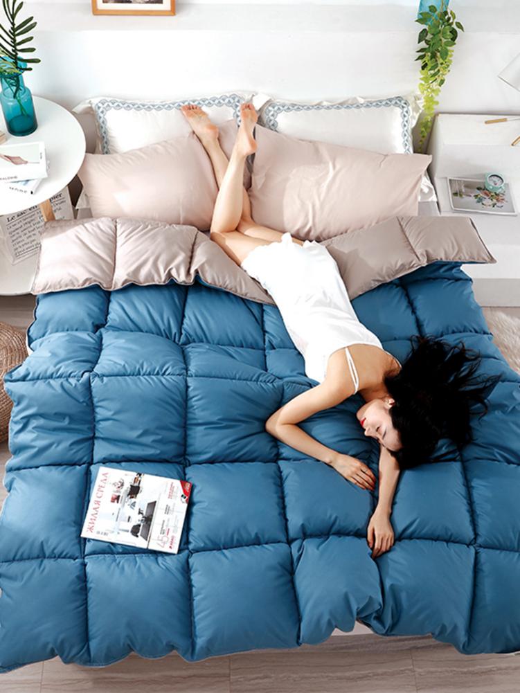 Pur coton vers le bas velours duvet d'oie couette hiver étudiant dortoir hôtel chambre couette vers le bas couette