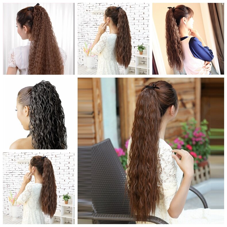 LISI HAIR 55cm Long 16 Clip in Hair Extension Straight Hairpiece Synthetic Hair For Women 140g High Temperature Fiber