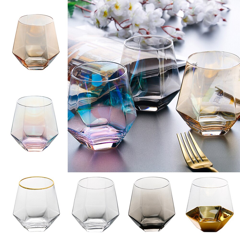 Geometric Whiskey Glass Transparent Home Juice Cocktail Glass Martini Glass Ice Rink Drink March