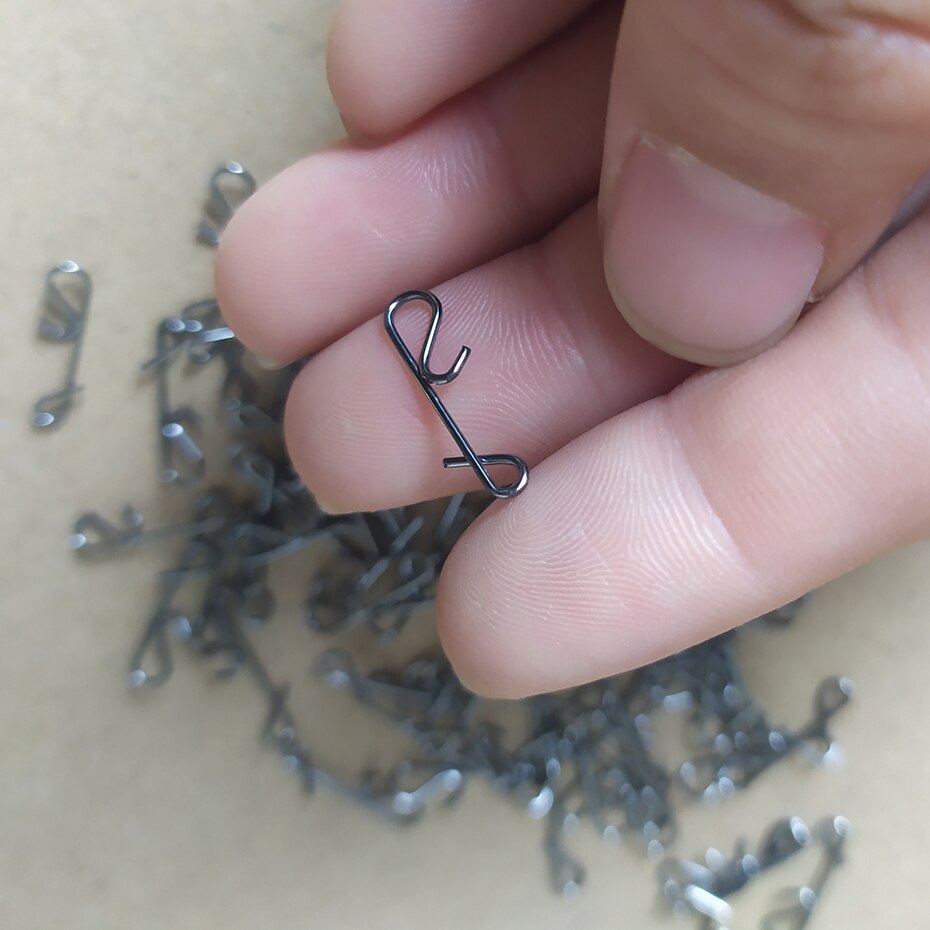 200pcs/lot Stainless Fishing Line Wire Fishing Connector Barrel Swivel Accessories Snap Pin Without Knot Tackle Tool Lure Kit