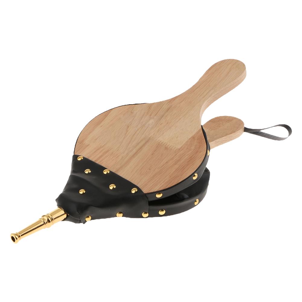 Håndbølge træ mini pejs blæser traditionel ild lampe camping grill komfur skorsten ild pit pejs tilbehør: B