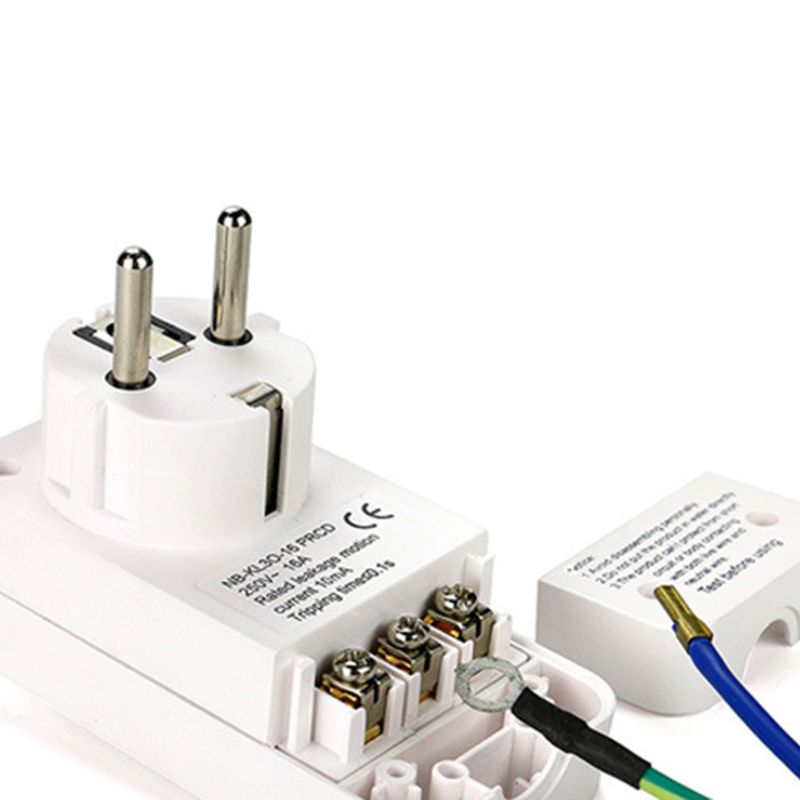 EU 16A Safety Socket Adapter Anti Electric Shock Trip Switch Smart Home Circuit Breaker Cutout Plug Tools