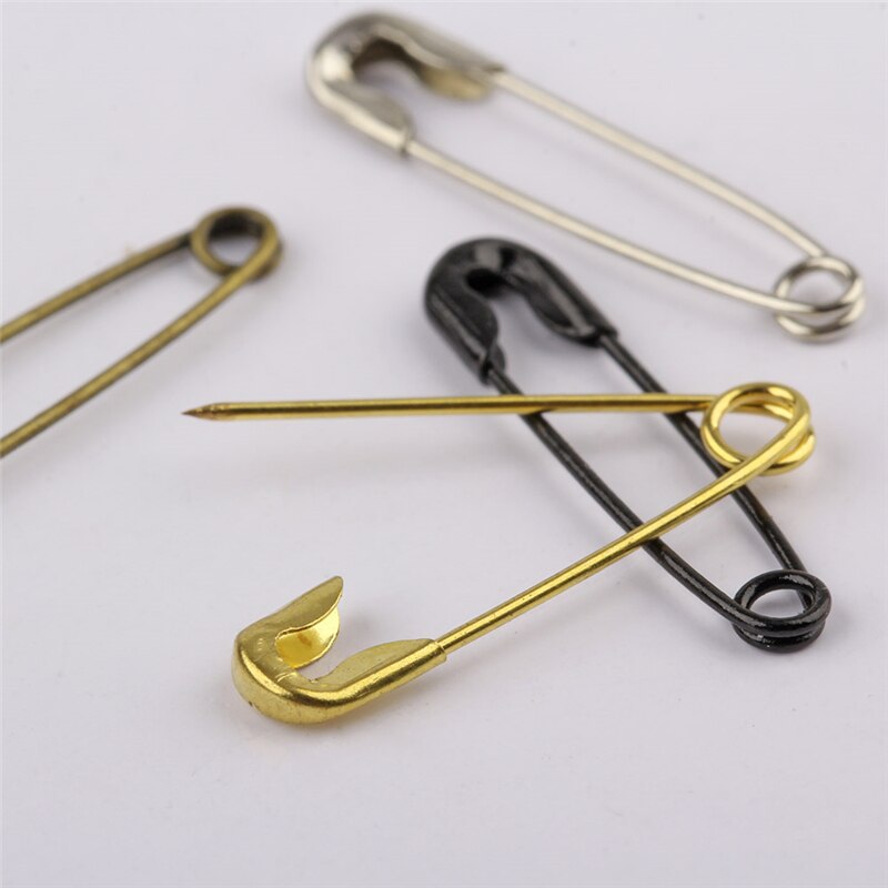 200 stykker / æske metal sikkerhedsnåle 20mm gylden sort sølvgrå anti kobber tag pins tøj hangtag pins