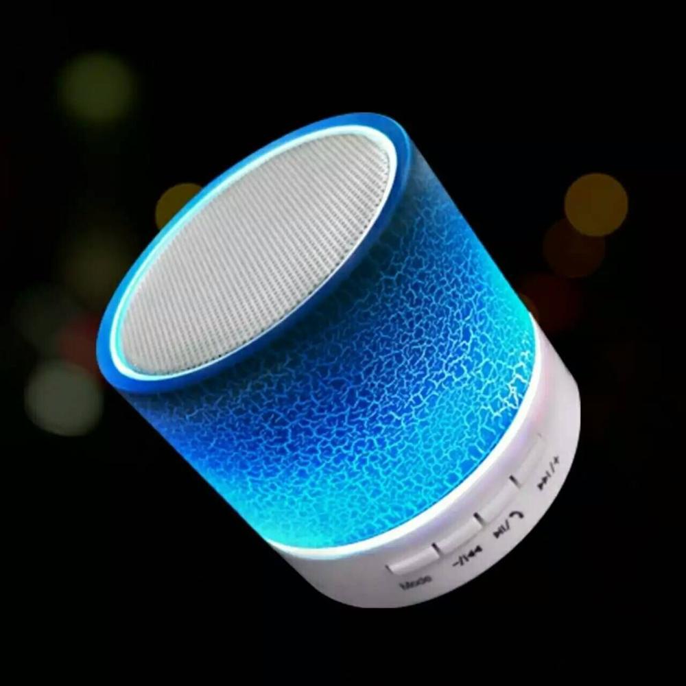 Mini Draadloze Draagbare Bluetooth Speakers Crack Led Usb Radio Fm MP3 Stereo Sound Speaker: Blauw