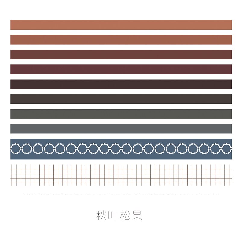 Juego de cintas Washi de cuadrícula Vintage, cinta adhesiva decorativa para diario, álbum de recortes, Material de álbum de recortes, 10 unids/set por juego: F