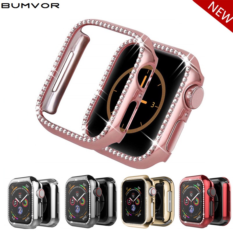 apple watch case Diamond For Series 4 5 40mm/44mm iWatch Screen Protective cover PC Watch Case for apple watch case 38mm/42mm