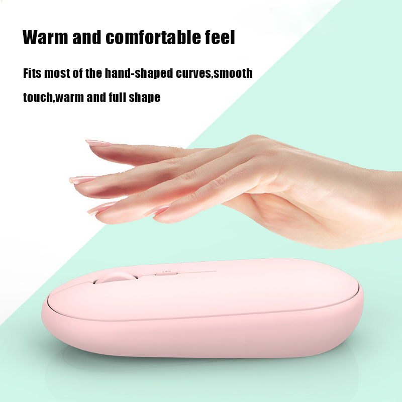 2.4G Bluetooth Draadloze Muis Ergonomische Draagbare Mute Stille Power Saver Oplaadbare Meisje Muizen Voor Laptop