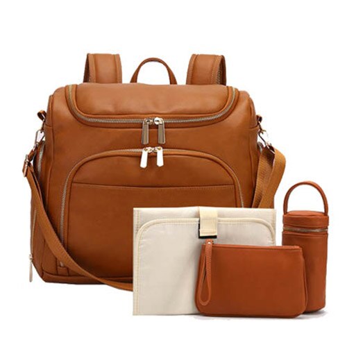 Diaper changing Pad Diaper bag: Brown diaper bag