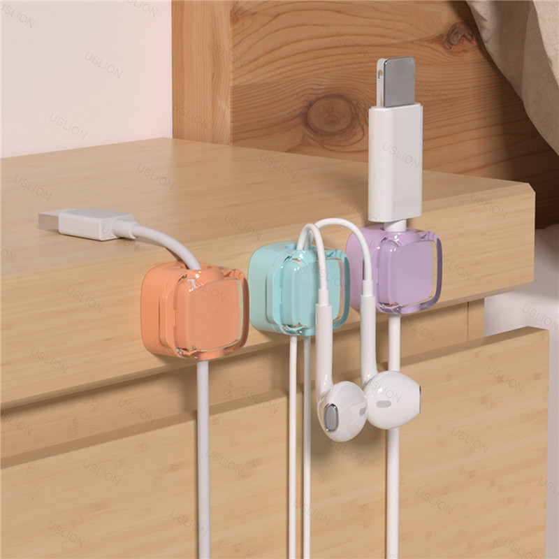 Kleurrijke 6-delige magnetische kabelclips Kabel Gladde verstelbare snoerhouder onder bureau Kabelbeheer Draadhouder Kabels Organizer