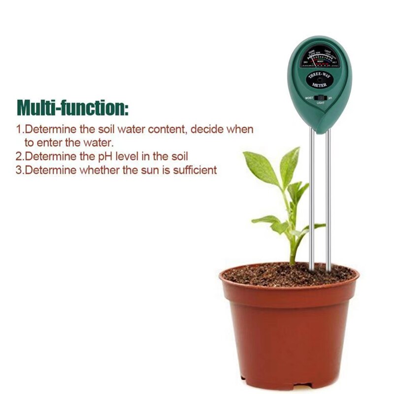 2 Packs 3 in 1 Soil Moisture Light PH Acidity Tester Plant Tester Indoor Outdoor Soil Moisture Sensor Meter Plant Hygrometer