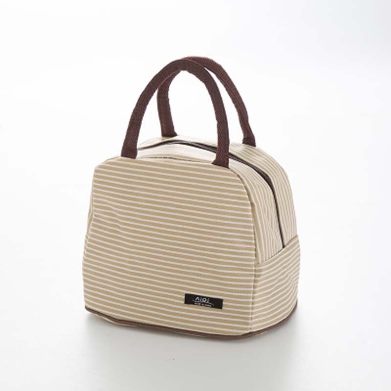 Bolsa térmica portátil a la , botella para bebé, bolsas de almacenamiento de alimentos para bebé, bolsas de alimentación de bebé, bolsa para comida, bolsa para el almuerzo: Beige Striped