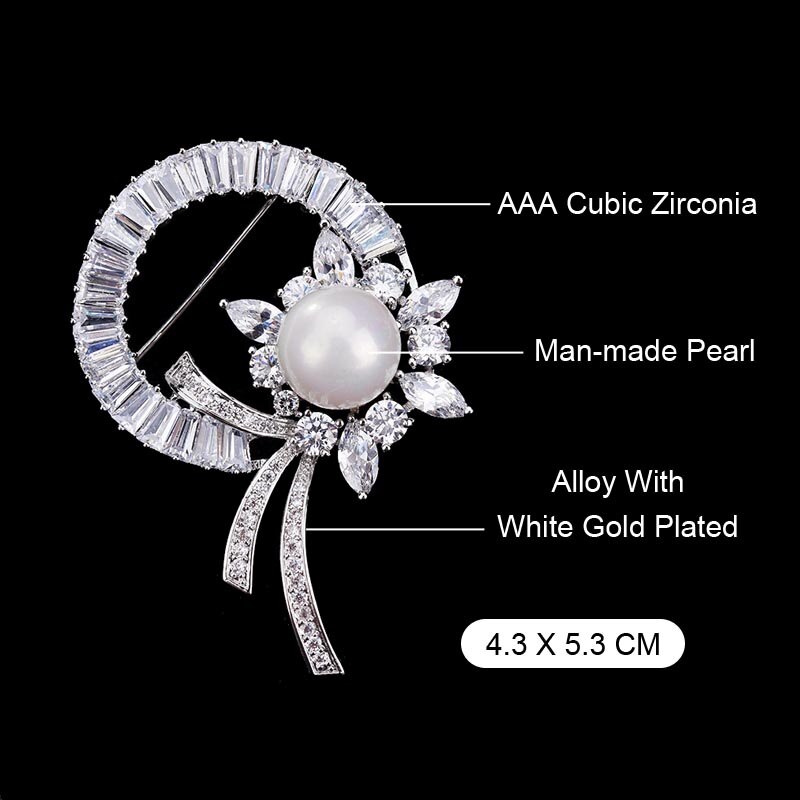 verrotten Bäume Blume bilden Stifte Und Broschen Mit AAA Zirkonia und Mann-gemacht-Perle Mantel Zubehör frauen Geburtstag