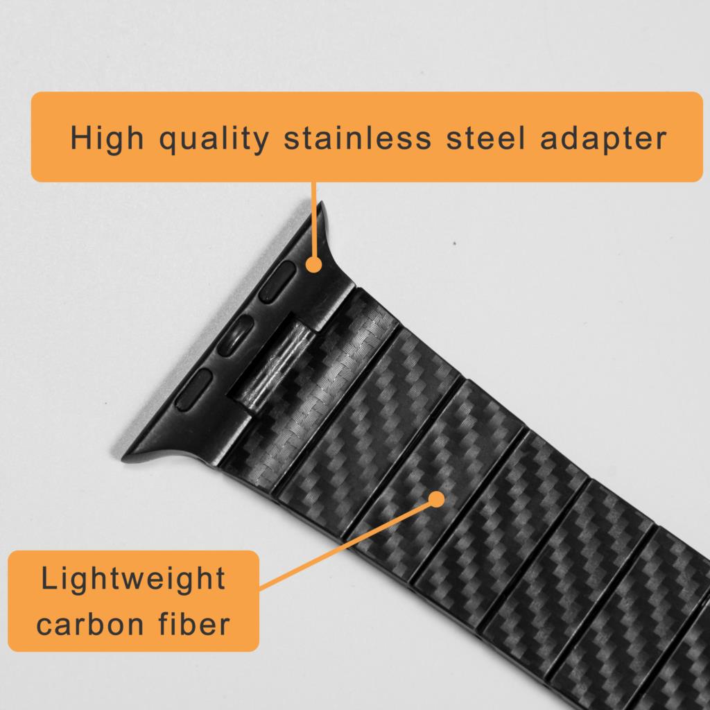 Pulseira de fibra de carbono para apple watch band 45mm 41mm 44mm 40mm 42mm 38mm pulseira de ligação leve cinto iwatch série 5 4 3 6 se 7