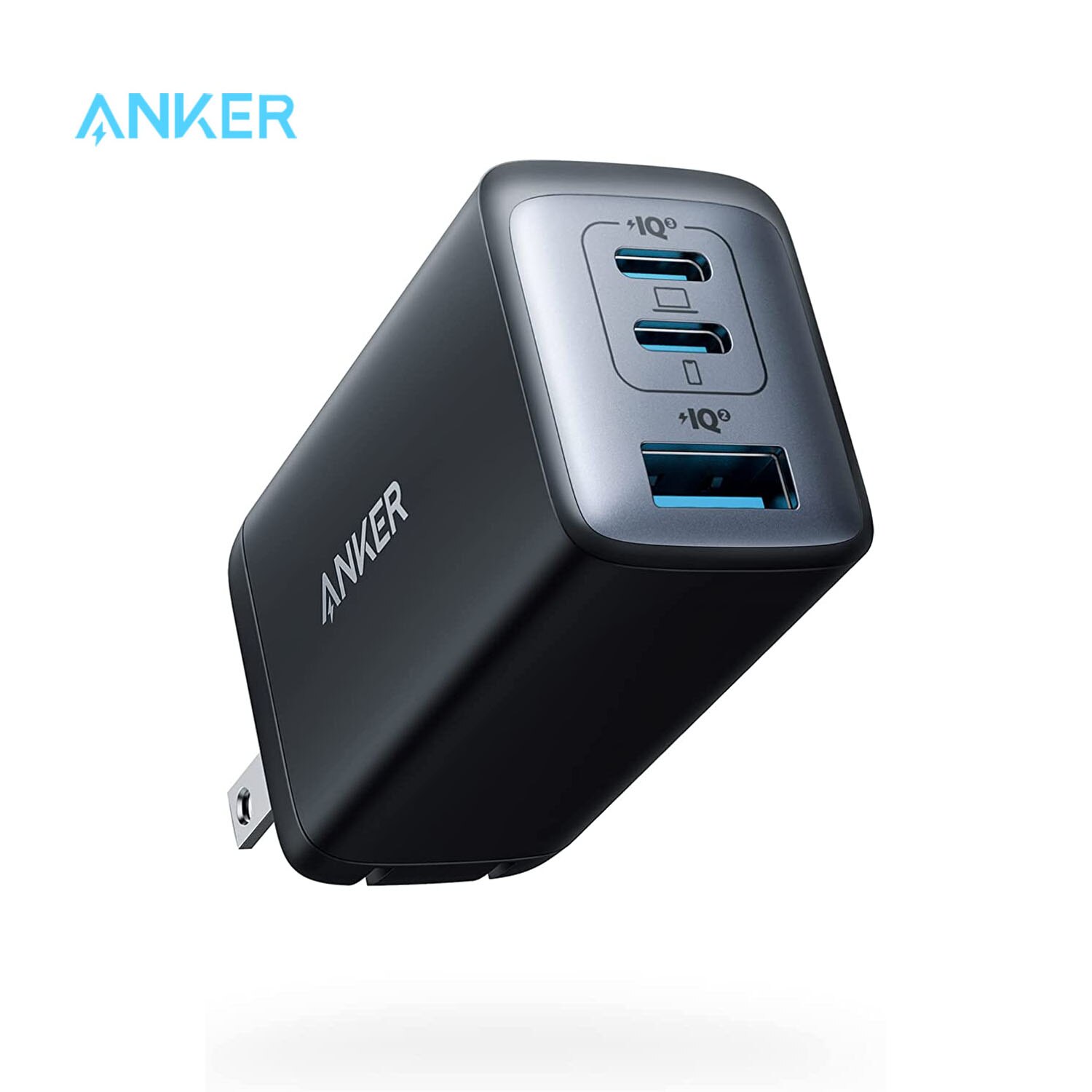 Anker Nano II 65W Three-port Charger 735 USB C GaN Fast Compact Foldable Wall Charge for MacBook Pro/Air iPad Galaxy S20 12 Mini