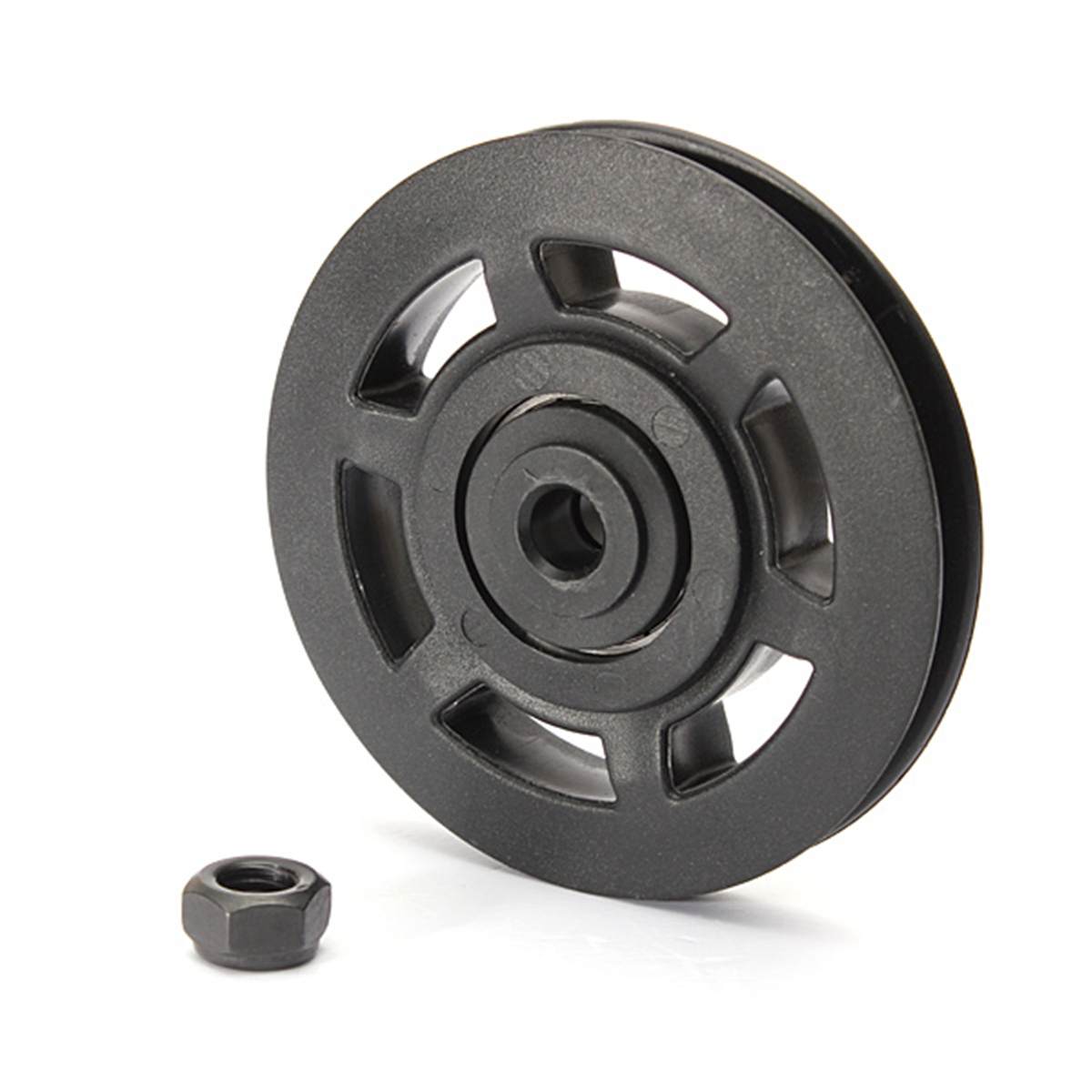Universal 95mm Diameter Wearproof Nylon Bearing Pulley Wheel Cable Gym Fitness Equipment Part