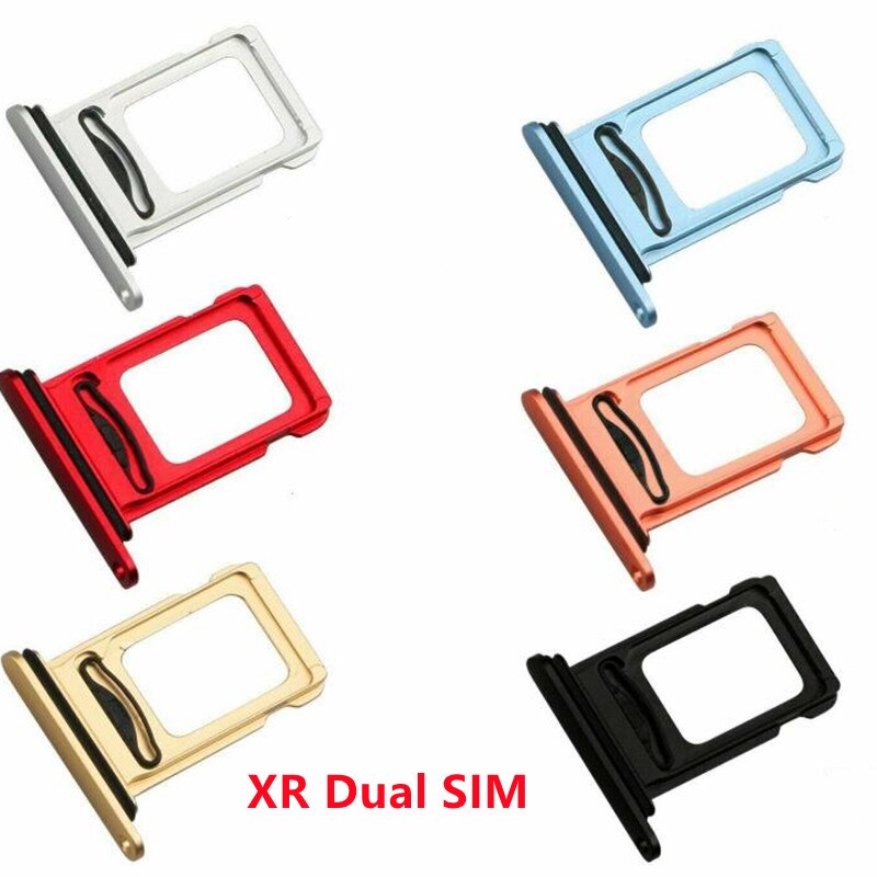 Alisunny 5Sets Voor Iphone 11 Xr Dual Sim Kaartlezer Connector Flex Kabel + Sim Card Tray Slot Houder vervangende Onderdelen